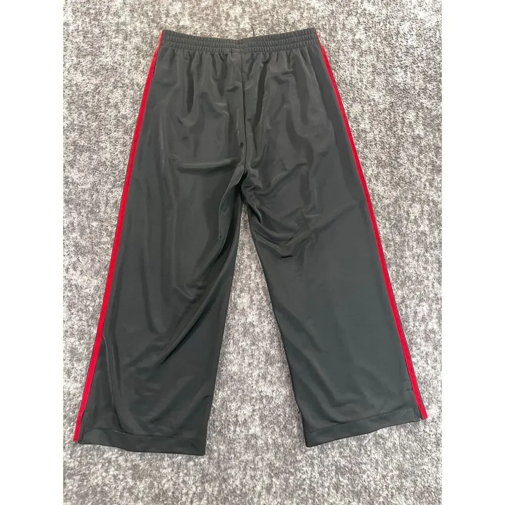 Men’s Black And Red Striped Adidas Sweat Pants Size Medium Trefoil